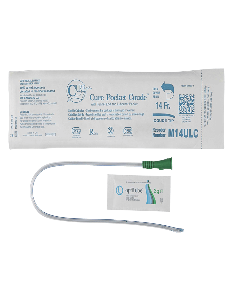 Cure Male Pocket Coud Tip Intermittent Urinary Catheter with Lubricant Packet | Shop the latest CGMs, catheters, ostomy bags, and more from all the leading brands. Cure Male Pocket Coud Tip Intermittent Urinary Catheter with Lubricant Packet | Shop the latest CGMs, catheters, ostomy bags, and more from all the leading brands.