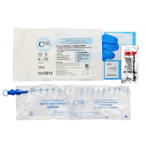 Cure Closed System Kit Straight Tip Intermittent Urinary Catheter with 1500 mL